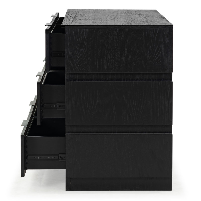 Titus 6 Drawer Stacked Dresser, Black