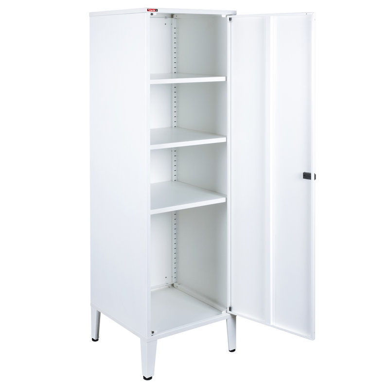 Armoire de rangement à 3 tablettes, Blanc mat