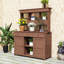 Table de jardin haute avec huche, 6 tiroirs, tablettes, 2 armoires et crochets-1788317852