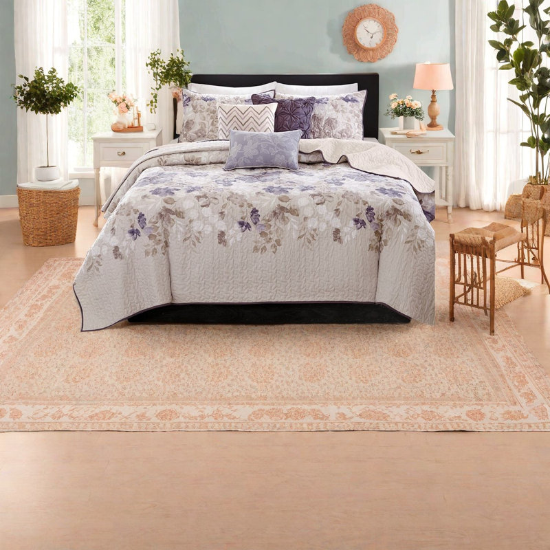 Ensembles de literie en coton luxueux, courtepointe taupe avec coussins décoratifs, transitionnel moderne