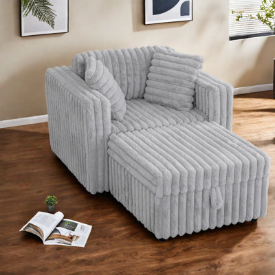Canapés avec rangement, structure en métal 61,4 po, chaise longue compacte moderne