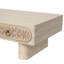 39.4" Modern Rounded Edge Coffee Table With Hand-Carved Flower Pattern Drawers And Thick Cylindrical Legs(Beige)