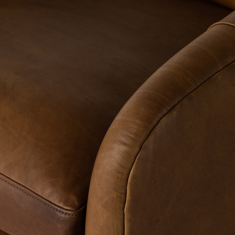 Topanga Swivel Armchair, Heirloom Sienna Genuine Leather