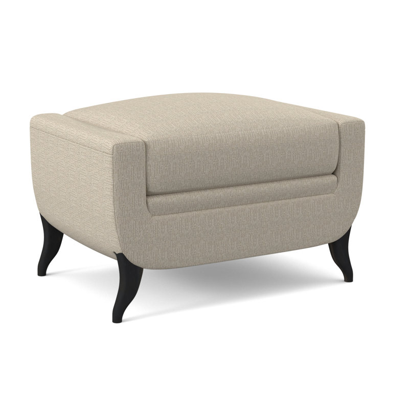 Armstrong Upholstered Ottoman, Espresso, Stepping Stones Ivory