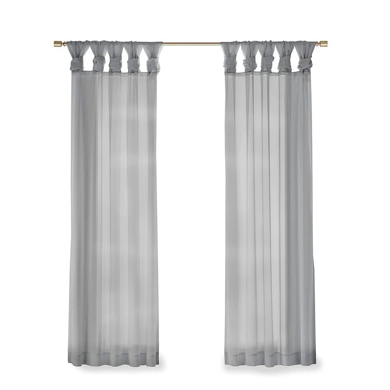 Twist Tab Voile Sheer Window Pair, 50.05" W x 95.05" L