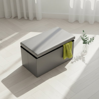 Faux Leather Ottoman