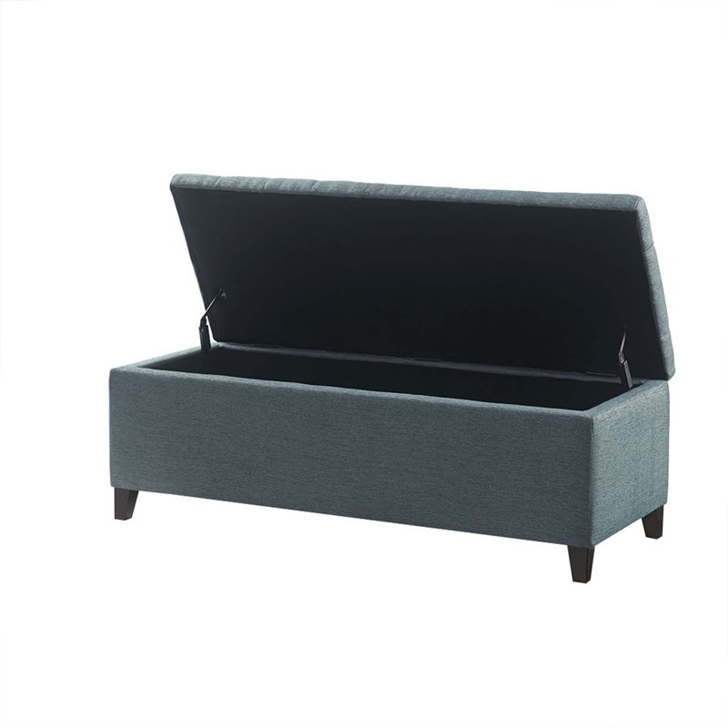 Hannjo Upholstered Storage Bench Accent Bench with Button Tufted Top Entryway Bench Bedroom Bench, Blue