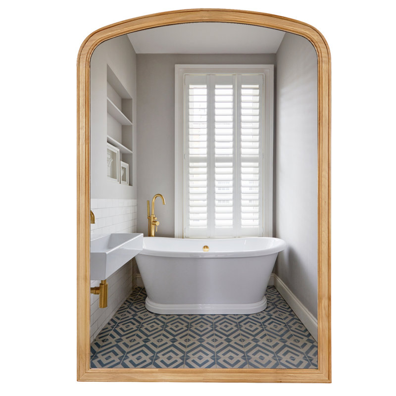 Chadwood Solid Wood Arch Mirror, 36'' x 24'', Natural Wood