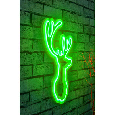 Bande lumineuse néon flexible à DEL, éclairage décoratif vert imperméable | 12V DC, 21 x 13,4 x 0,8 pouces | 570 lumens, système de suspension murale intégré, gabarit en mousse de PVC, écoénergétique (25,2 W) pour la décoration de la maison et des événements