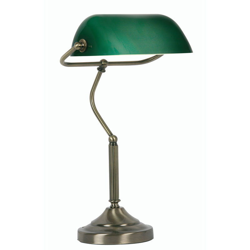 Bratton Metal Bankers Lamp, Antique Brass