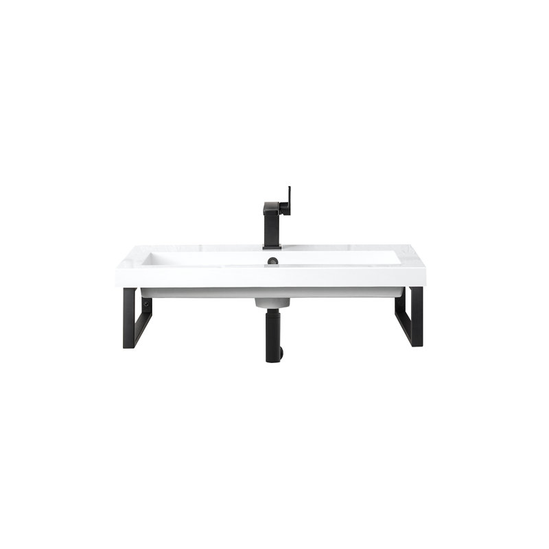 Meuble-lavabo simple l 39,4 po Boston, Noir mat, 31.5"