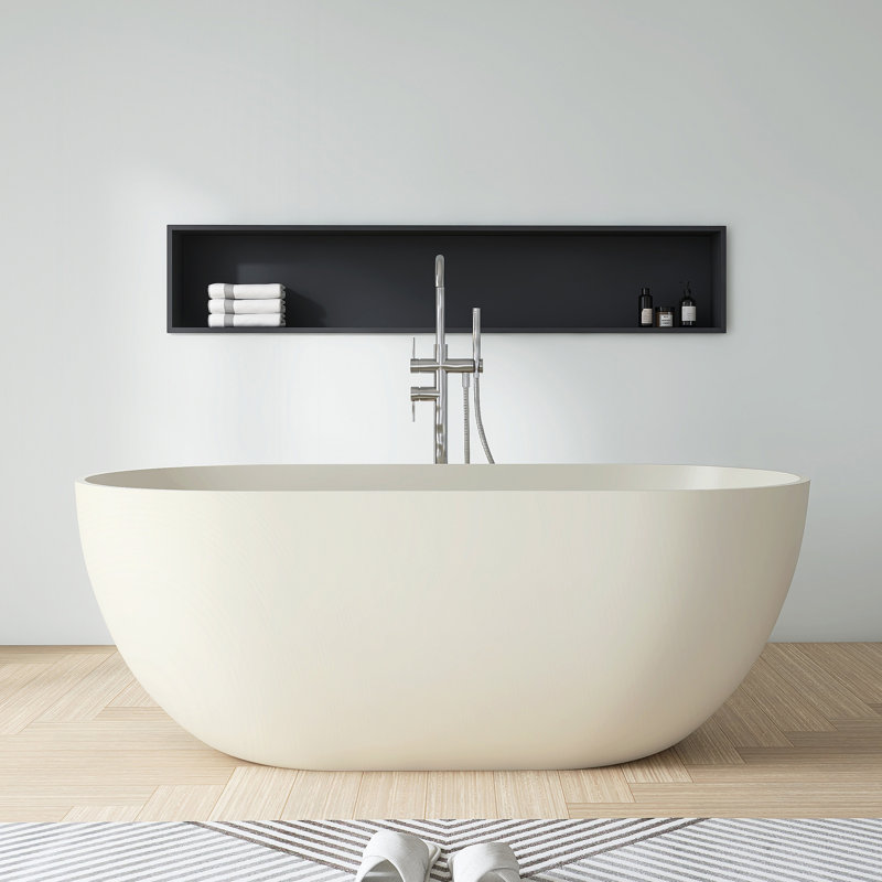 Baignoire de trempage autoportante 59 po. X 30 po., Beige