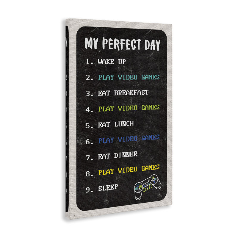 Art mural sur toile «Perfect Day Gamer Life» par Masey St. Studios, H 45 po x l 30 po