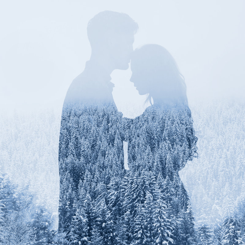 Couple Double Exposure by Anyaberkut - Wrapped Canvas Print, 30cm H x 30cm W