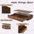 47.2" Modern Rectangular Coffee Table With 2 Drawers And Multi-Color LED Lights-1870207110