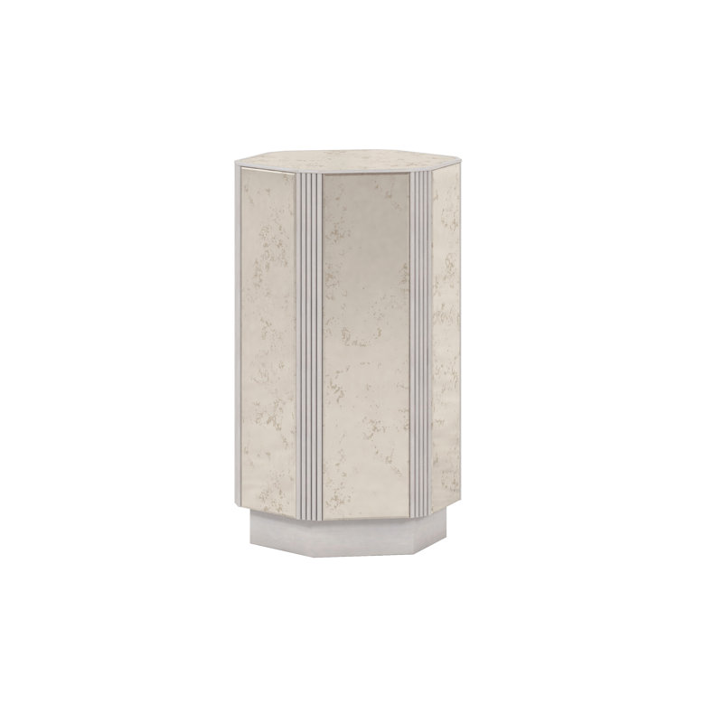 Gray Hexagonal Transitional Wood Occasional Table