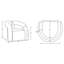 Fauteuil demi-tonneau blanc Darian-1133880073