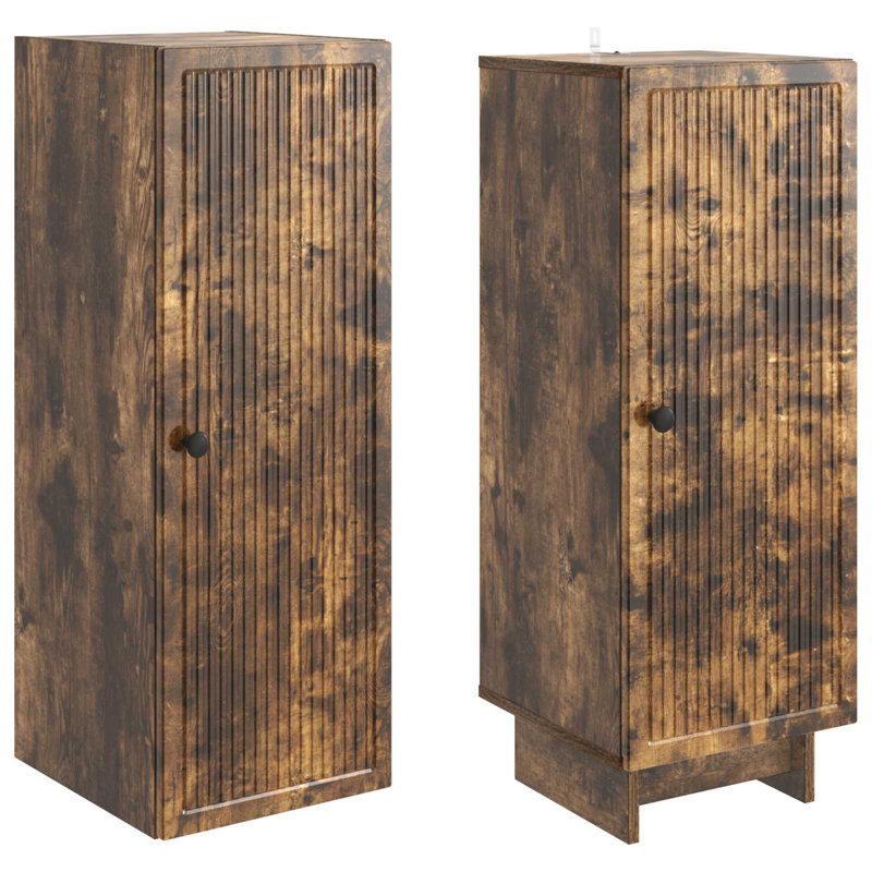 2 -Door 4 Storage Cabinet, Smoked Oak