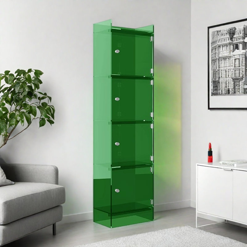 Bibliothèque de rangement simple et créative, (5 tablettes) H 59,8 po x l 15,7 po x P 9,8 po, Vert