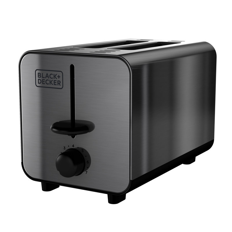 Grille-pain 2 tranches en acier inoxydable Black + Decker