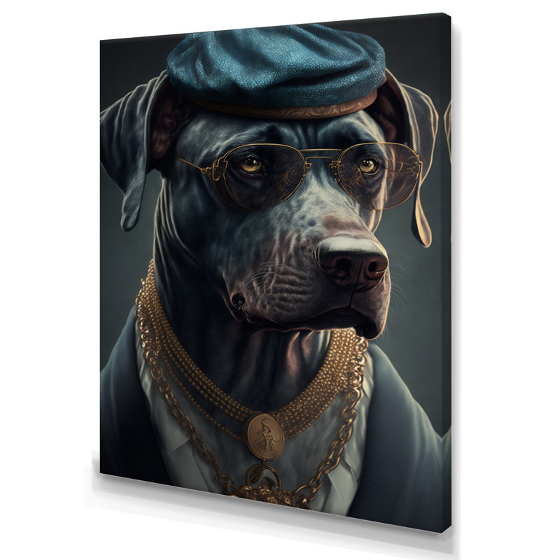 «Mafia Dog I», impression sur toile, H 20 po x l 12 po x P 1 po, Toile tendue