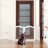27.6" Height Solid Wood Freestanding Pet Gate, 4 Panels Foldable Dog Gate
