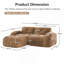 Canapé en forme de L sans os, tissu de velours doux, conception capitonnée, éponge haute densité 32D, aucun assemblage requis, conception ergonomique du bas, conception antidérapante, repose-pieds mobile pour les chambres à coucher, chameau-133407413-133407414