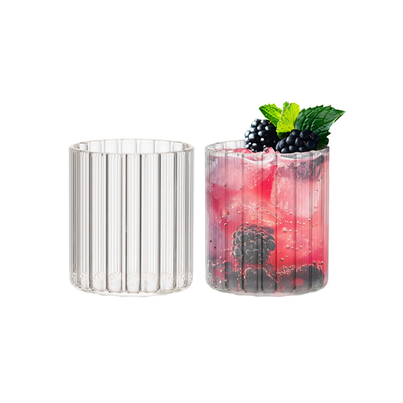 Zoha Borosilicate Glass Drinking Glass Set, 200ml