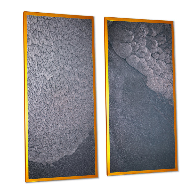 «Luxury Grey», impression sur toile 2 pièces, H 40 po x l 40 po x P 1 po, Cadre photo doré