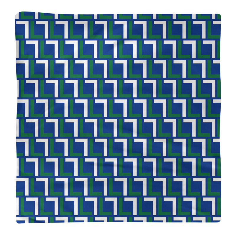 Serviette de luxe Seattle Throwback Football, 10 po x 10 po, Bleu / vert / blanc, Coton