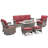 Anferney 6-Piece Outdoor Patio Sofa Conversation Set With Fire Pit Table-151323526