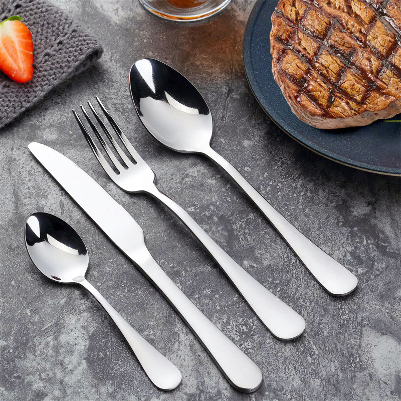 Latitude Run Abdulnasir 16 Piece Stainless Steel Cutlery Set , Service for 4, Silver