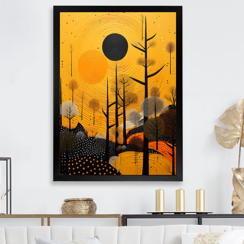 Impression sur toile Native Safran and Ebony Heritage I, Cadre simple noir, H 40 po x l 30 po x P 1,5 po