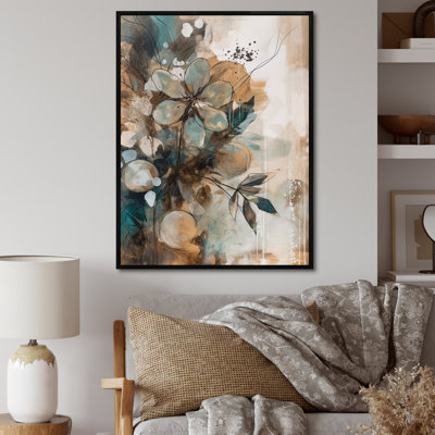 Ruhan Brown And Green Abstract Bohemia - Boho Feather Wall Art