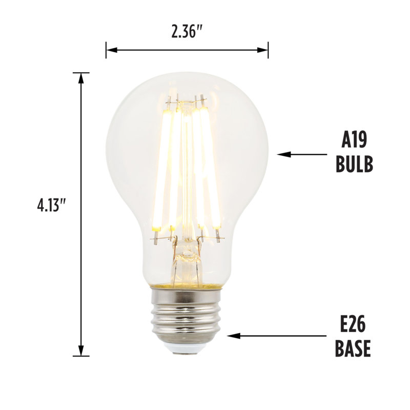 8 watts (équivalent à 75 watts), ampoule DEL intelligente A19, à intensité variable, blanc chaud (2 700 K) E26 / base moyenne (standard)