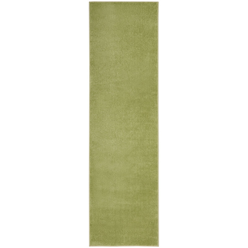Tapis vert traditionnel moderne Yolonda, Tapis de couloir 2 pi 2 po x 10 pi