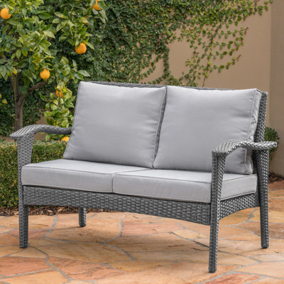 - Wrapped For Patio Relaxing Moments, Iron Core Structure, Water Cushioned Seating, 49 In Product Depth, Grey + Silver Main Colors, Non Sticky Fabric Entertainment, Surface
