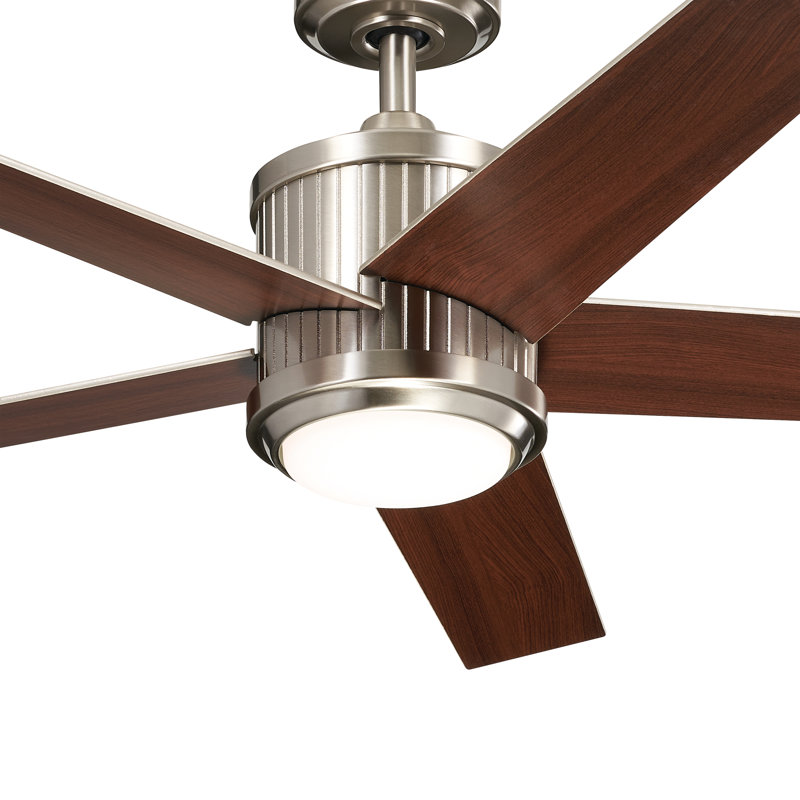 Bhram 48'' Ceiling Fan with LED Lights, Brushed Stainless Steel 