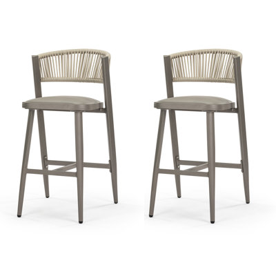 Leonilia Upholstered Counter Stool with Aluminium Frame