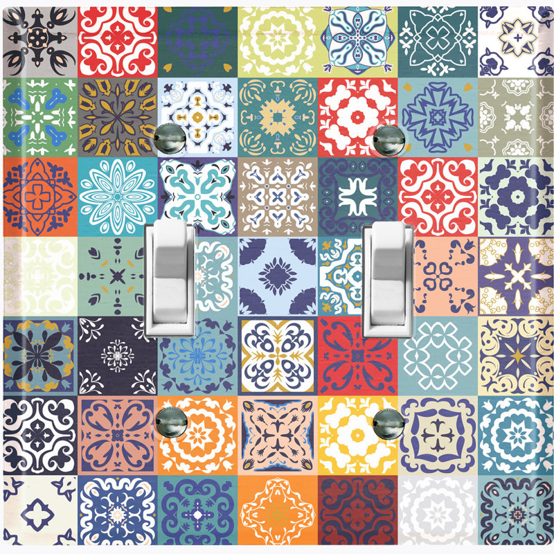Patterned 2 - Gang Toggle Light Switch Standard Wall Plate