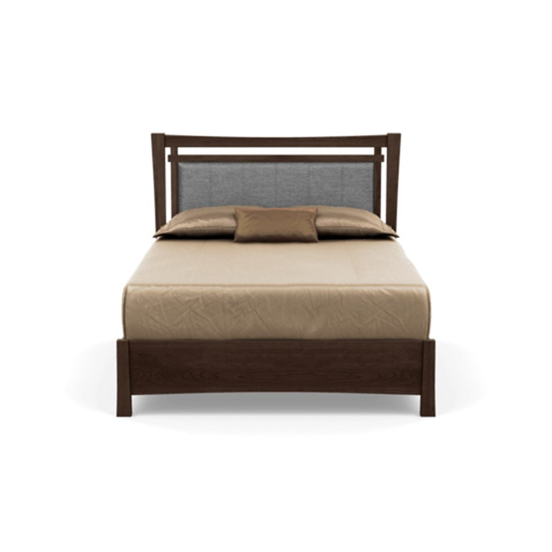 Monterey Upholstered Storage Bed, Smoke Cherry, Ebony Leather, Full
