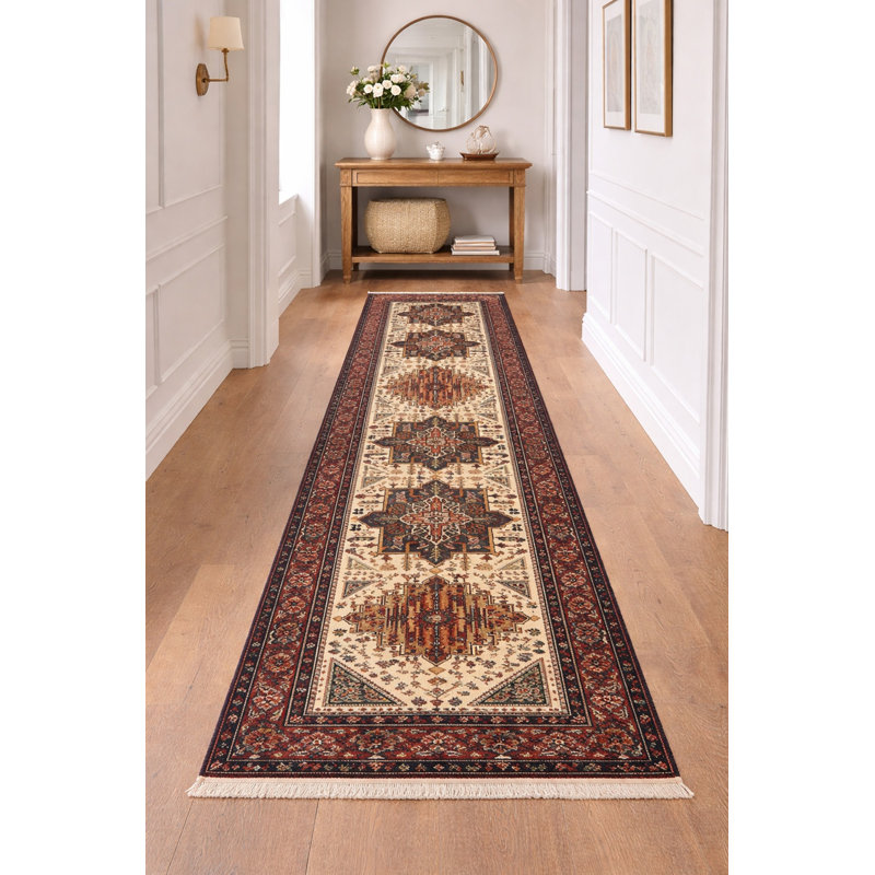 Tapis oriental crème unique 3X12 One-of-a-Kind