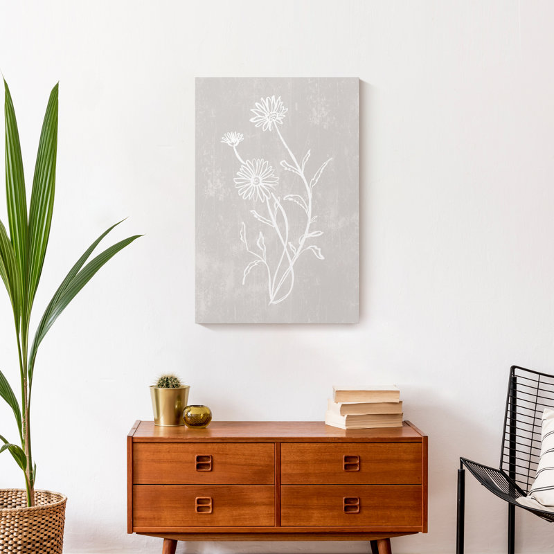 Simple blanc floral II sur toile