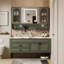 Ensemble de meuble-lavabo mural en bois d'hévéa mural 62,99 po avec miroir-174926986
