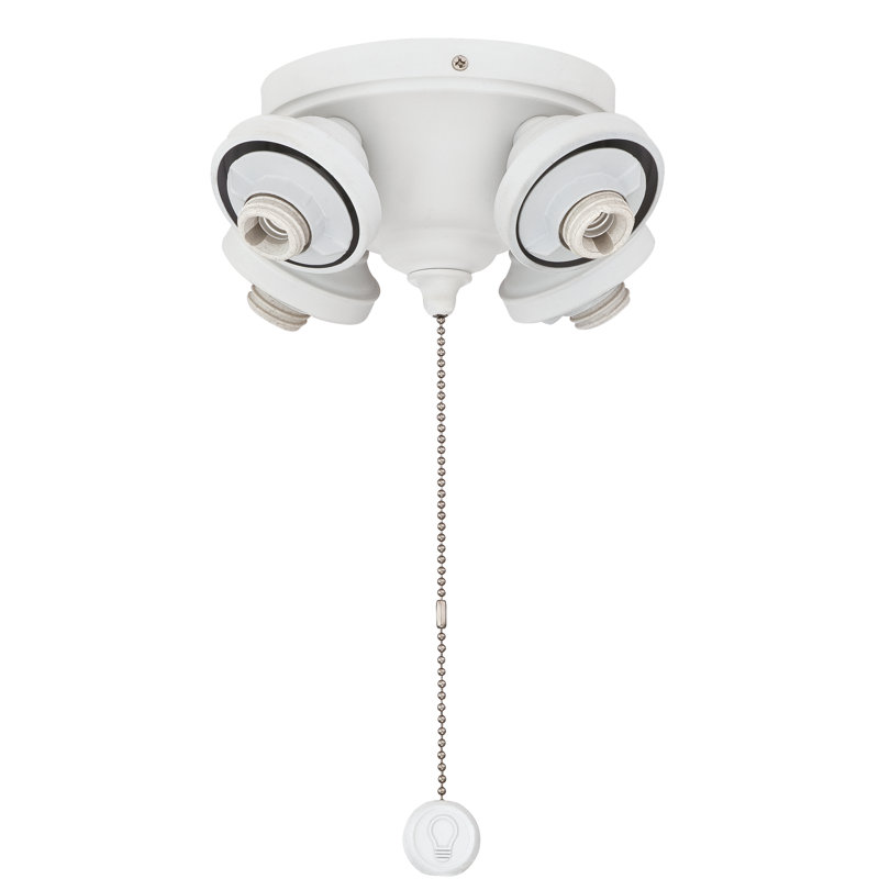 Ceiling Fan 4 Light Fitter - Matte White, Matte White