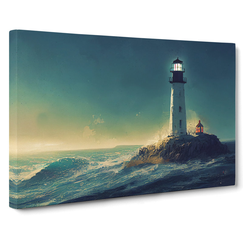 Powerful Lighthouse Sunrise - Wrapped Canvas, 35cm H x 50cm W x 3cm D