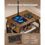 Lampe sur pied avec table, table de bout à 2 niveaux avec 3 tiroirs et 3 lumières de température de couleur, table de chevet moderne avec table de chevet avec port USB et port de charge de type C et CA pour salon, chambre à coucher, dortoir