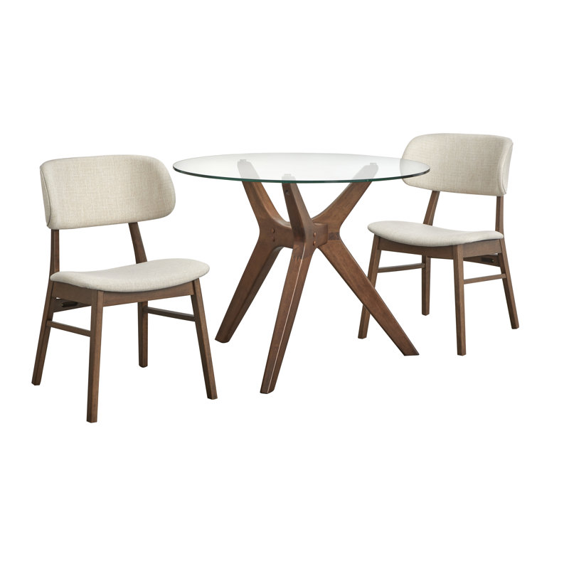 Toni Dinig Set, 3 Pieces: Table, 2 Chairs, Beige