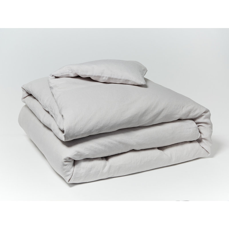 Organic Relaxed Linen Standard Duvet Cover, King/Cal King Duvet Cover, Fog