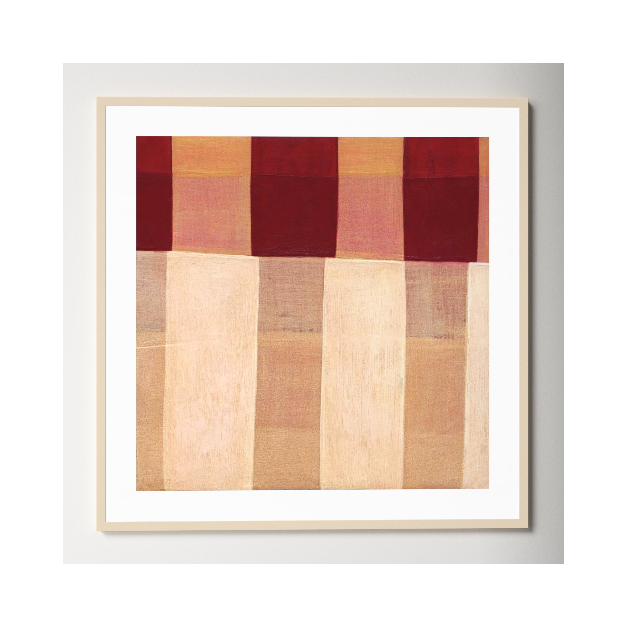 Broken Stripes 1 by Laura Nugent, 41" H x 41" W x 1" D, Brown